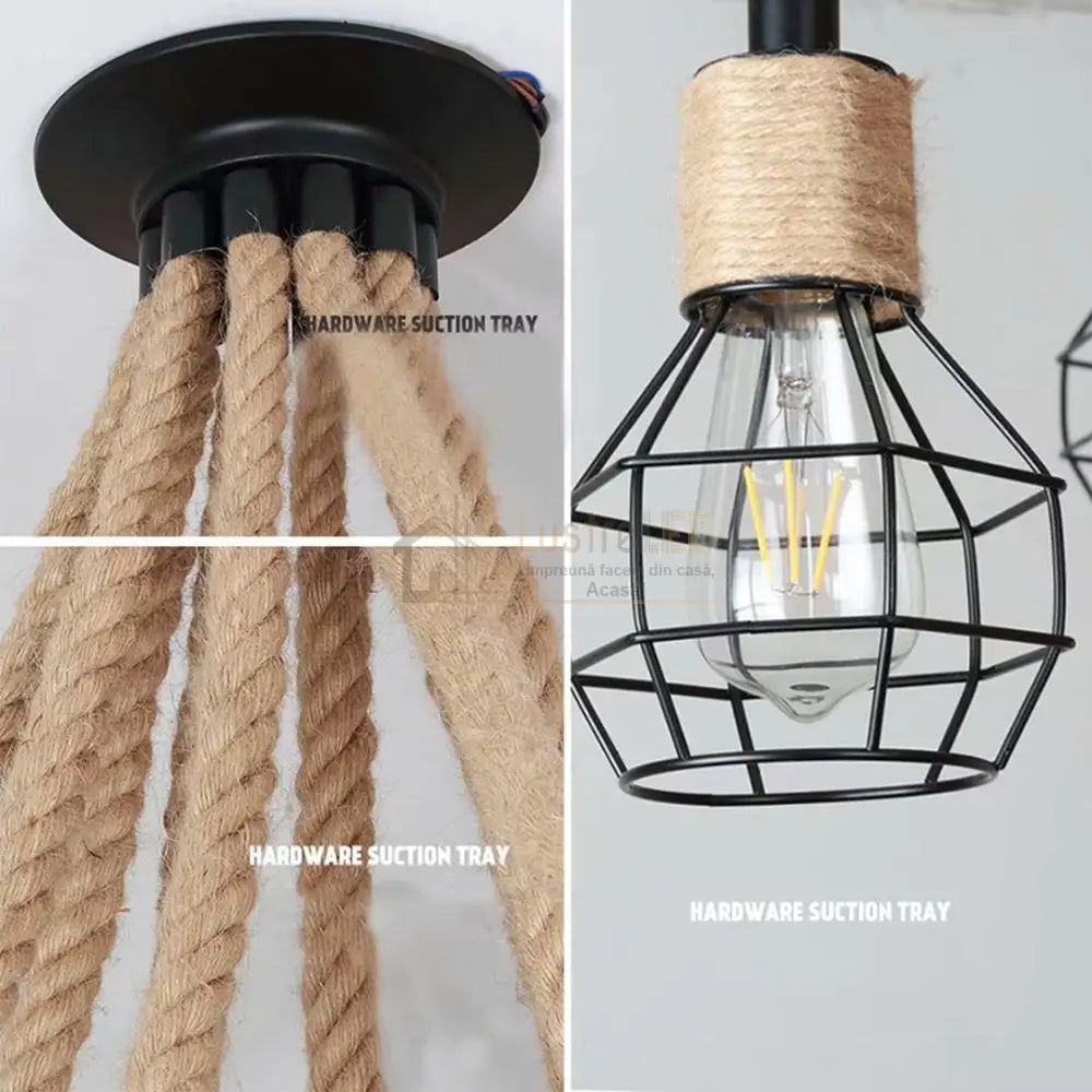 Lustra Vintage SPIDER ROPE 10xE27 lustreled.ro