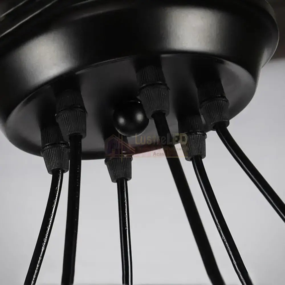 Lustra Vintage Wheels Black 6xE27 NEAGRA / VINTAGE SI RETRO DESIGN Lighting Fixtures