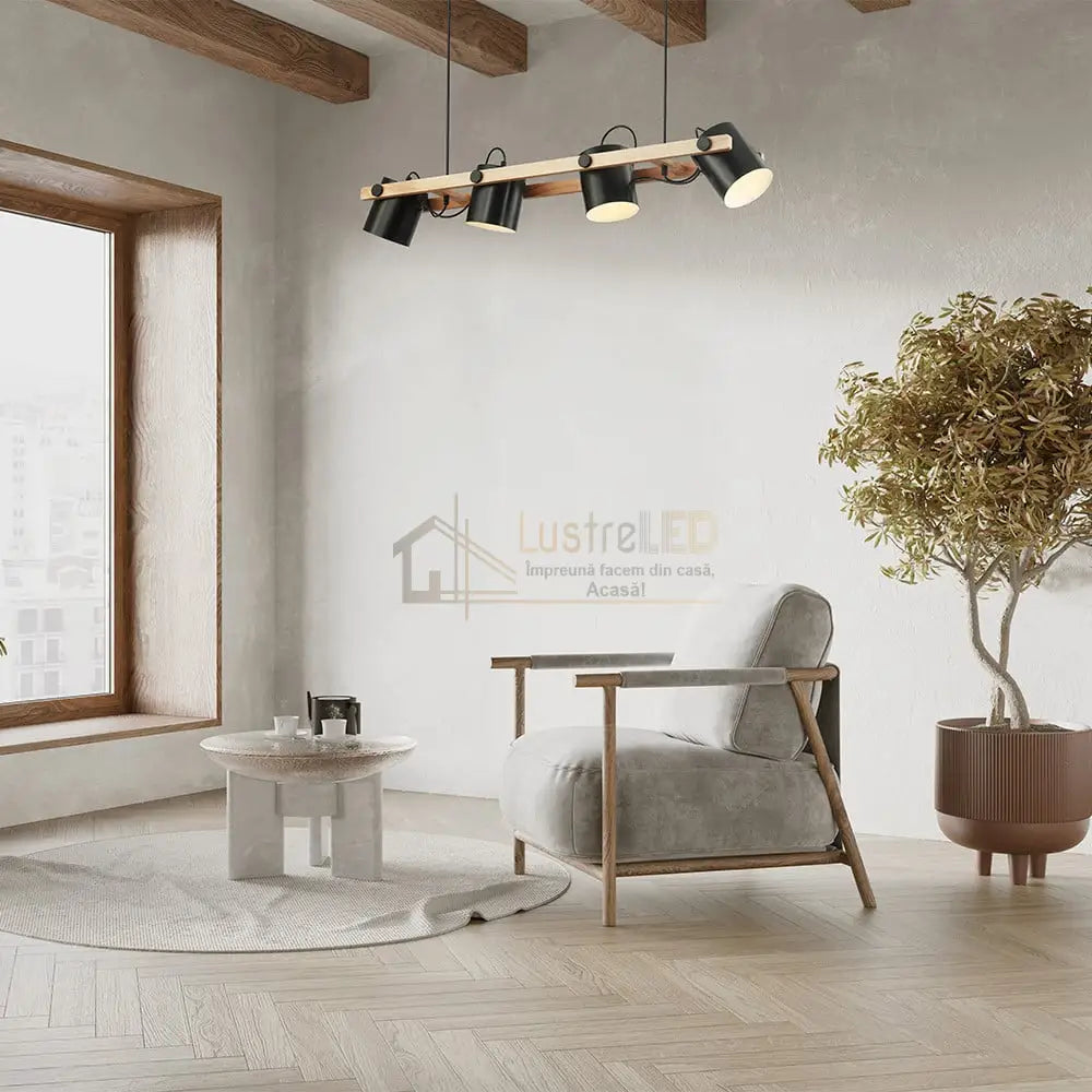 Lustra Wood Delight Suspendat 4Xe27 100Cm Lighting Fixtures