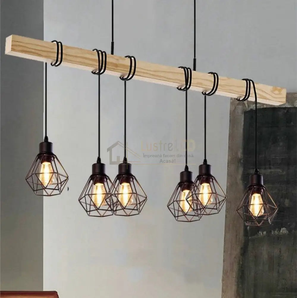 Lustra Wood Style 6Xe27 C22680-6 Lighting Fixtures