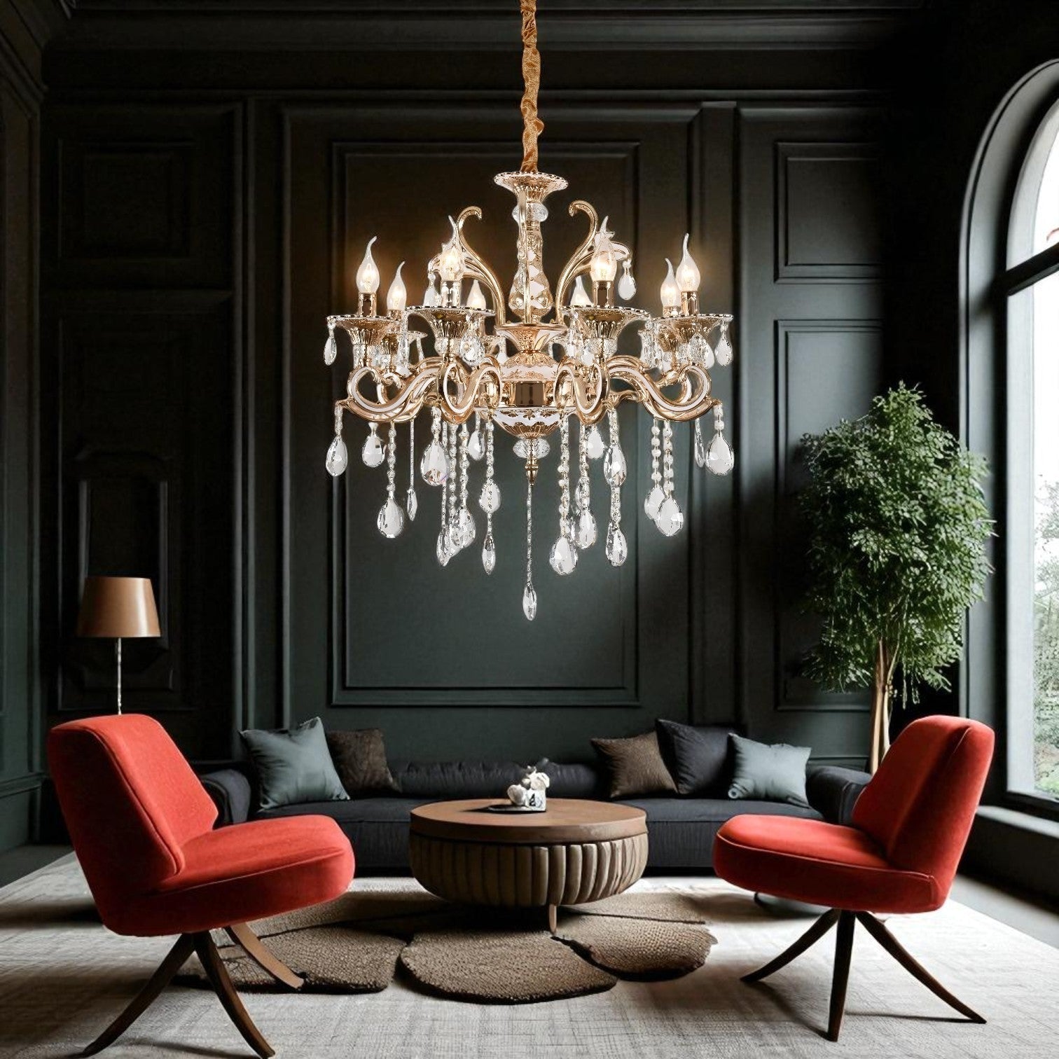 Candelabru Cristal Neoclasic Gold Elegance