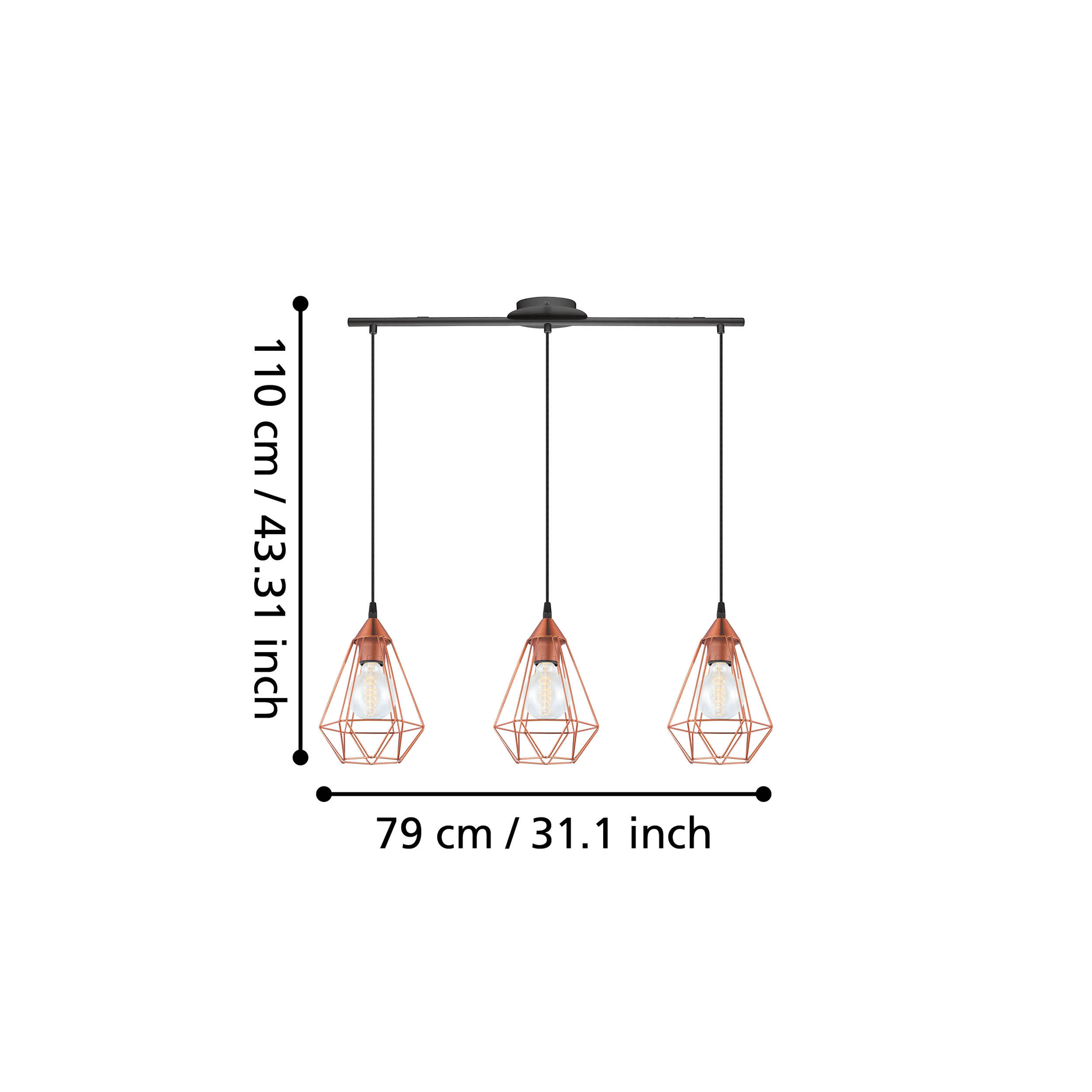 Lustra Vintage 3XE27 TARBES 94195
