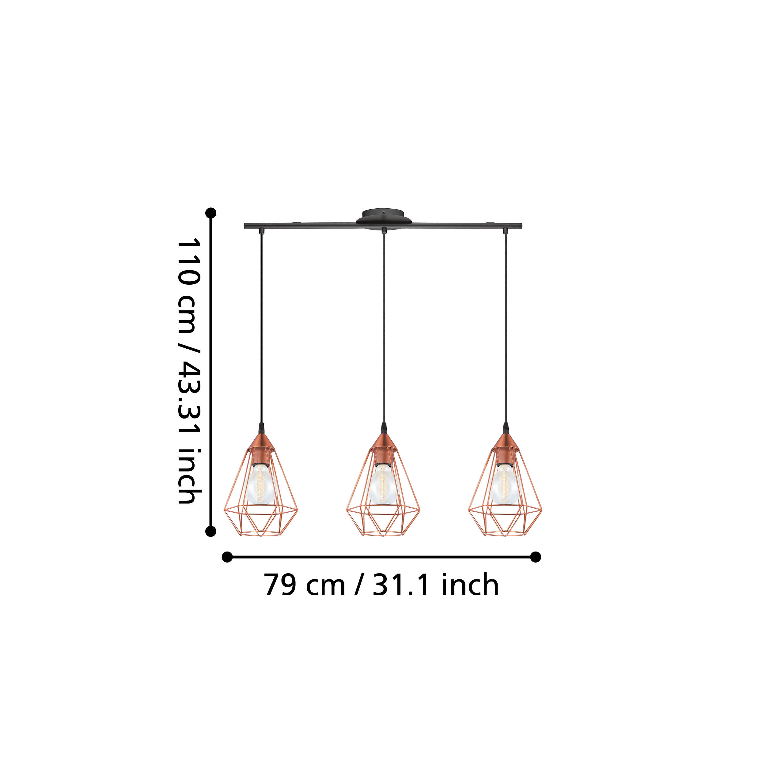 Lustra Vintage 3XE27 TARBES 94195