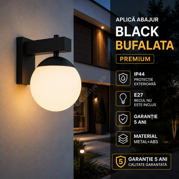 Aplica Abajur Black BUFALATA IP44 Premium