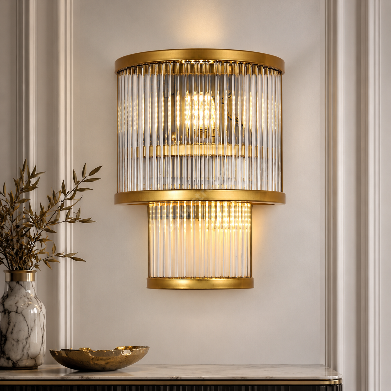 Aplica Abajur CANNE Gold 2xE14 30CM
