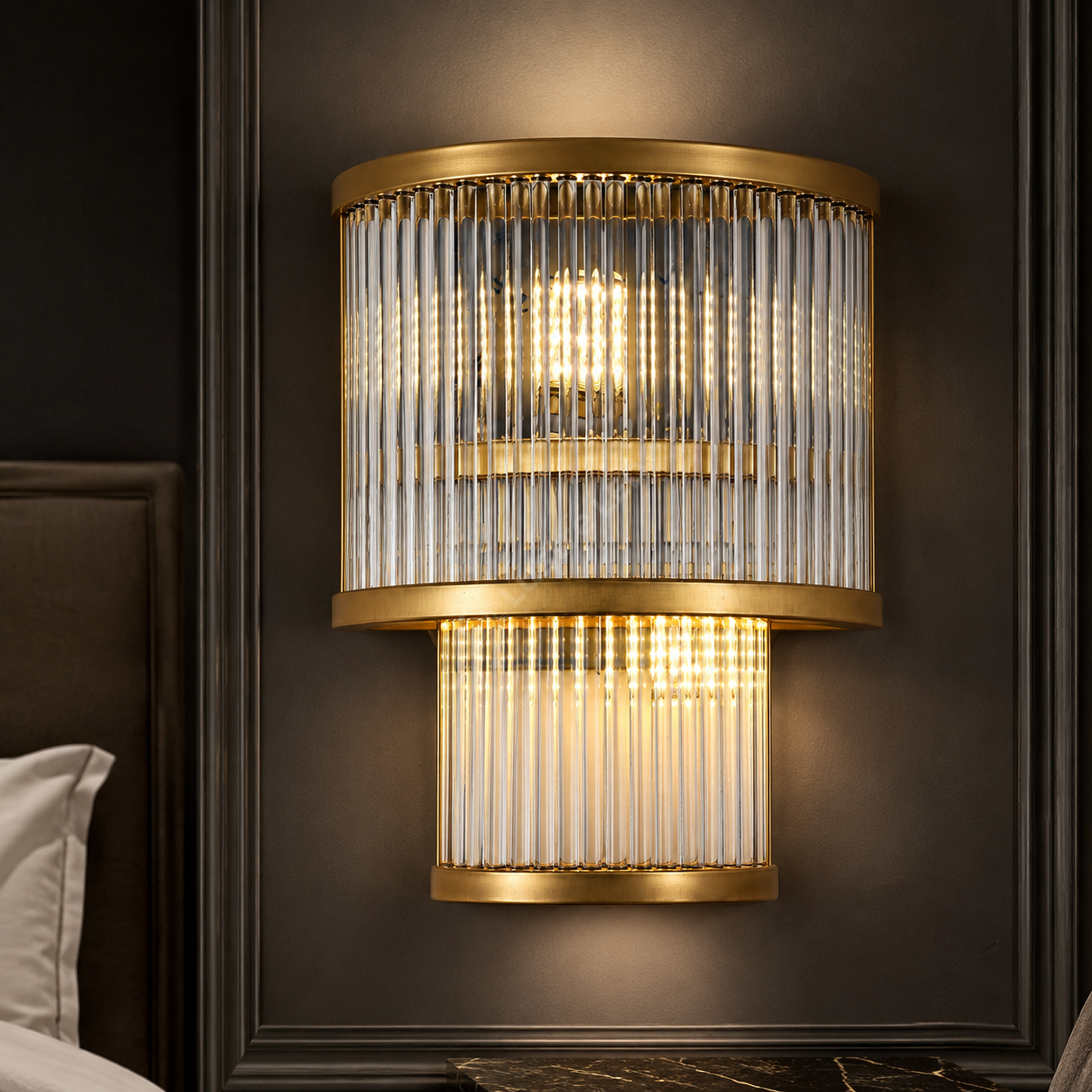 Aplica Abajur CANNE Gold 2xE14 30CM