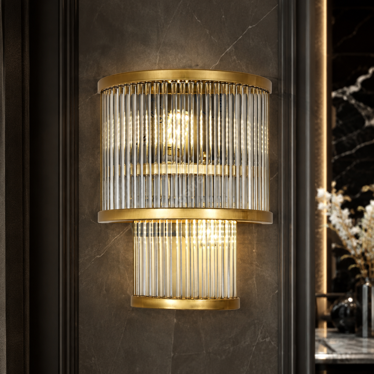 Aplica Abajur CANNE Gold 2xE14 30CM