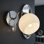 Aplica Abajur Connor White & Silver Premium