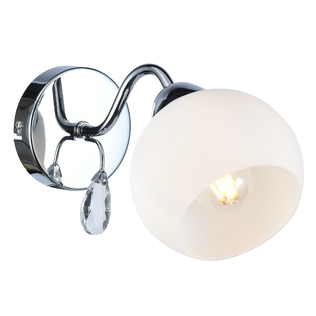 Aplica Abajur Connor White & Silver Premium