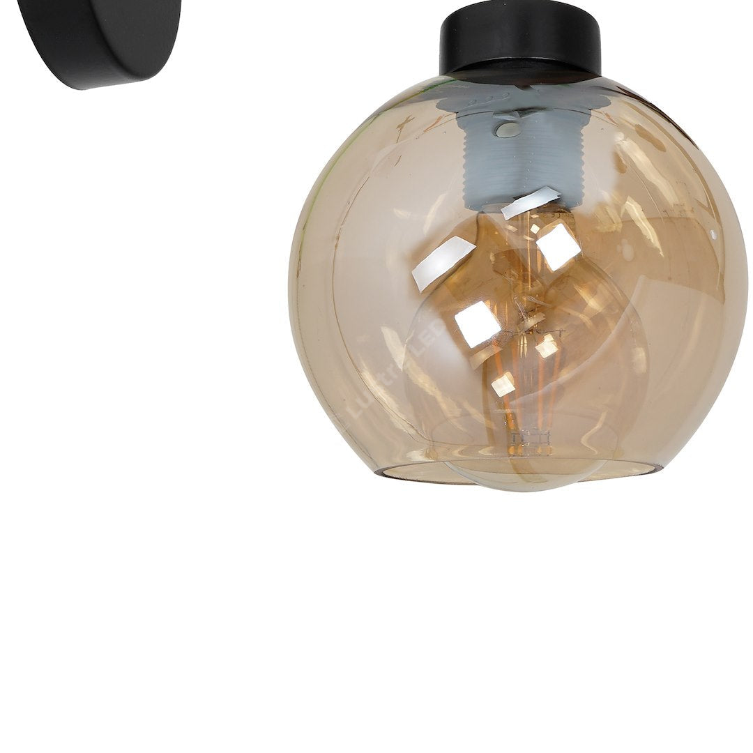 Aplica Abajur Sofia Amber Black Premium