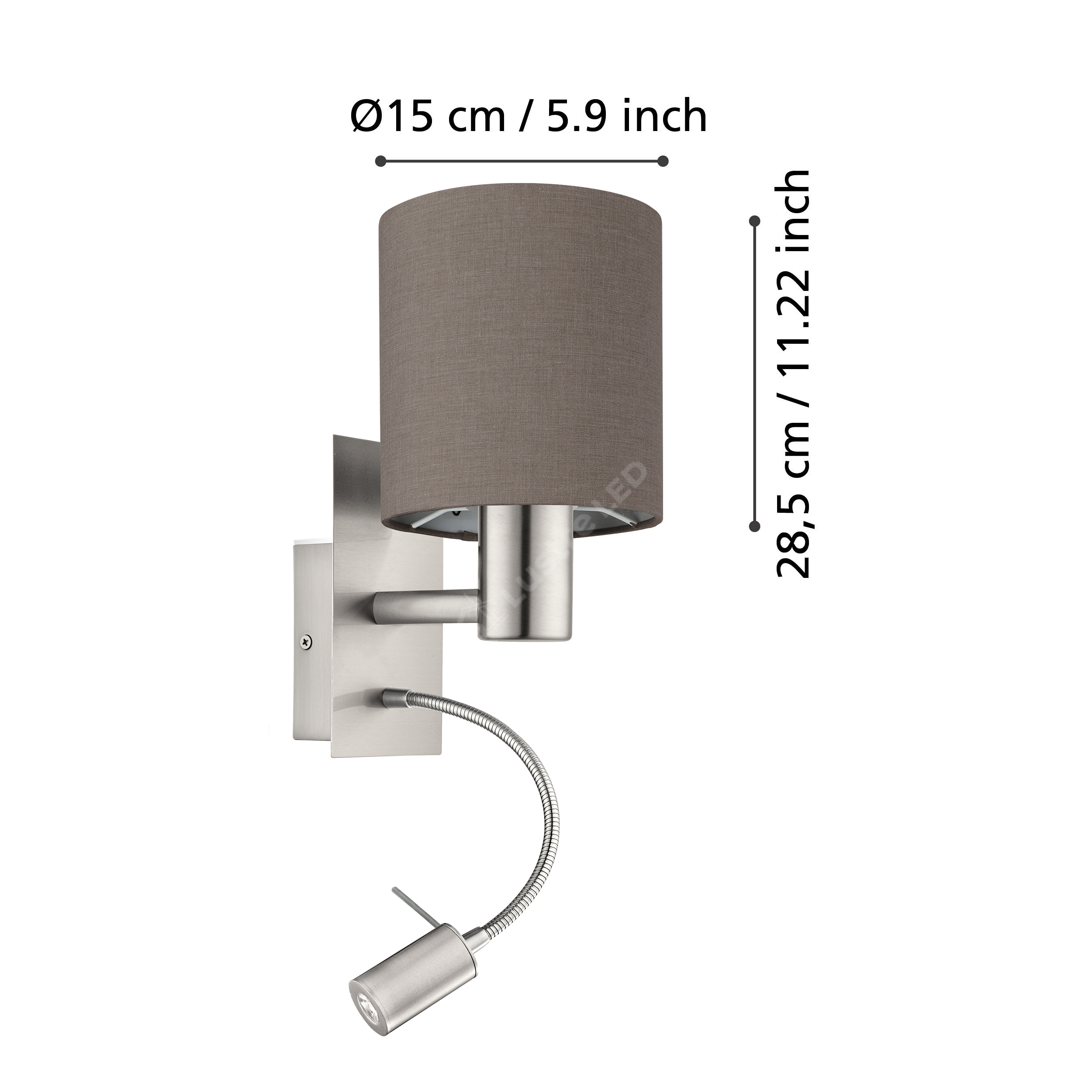 Aplica 1x40W + 1x3,8W PASTERI EGLO 96481 APLICA / ARGINTIE led ceiling light