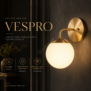 Aplica Abajur VESPRO Gold 1xE27 cu Abajur