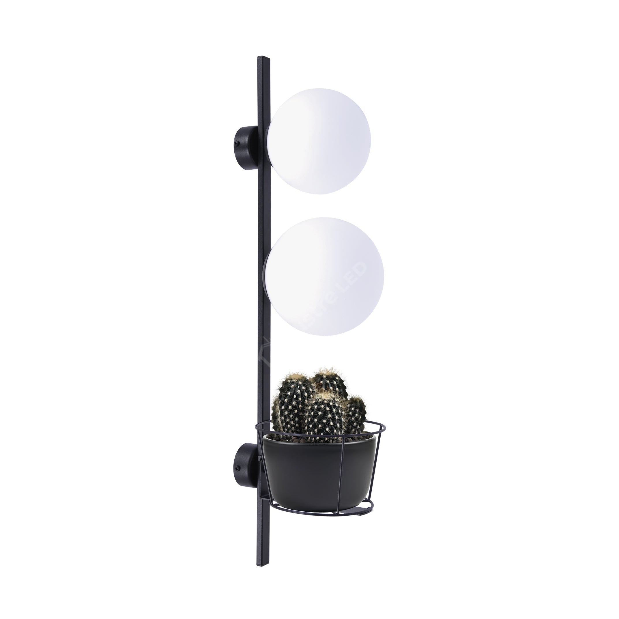 Aplica Black cu Abajur si Suport Ghiveci PLANT 2xE14/E27 70CM