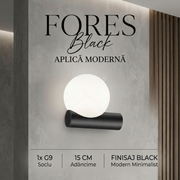 Aplica Black FORES cu Abajur 1xG9 15CM