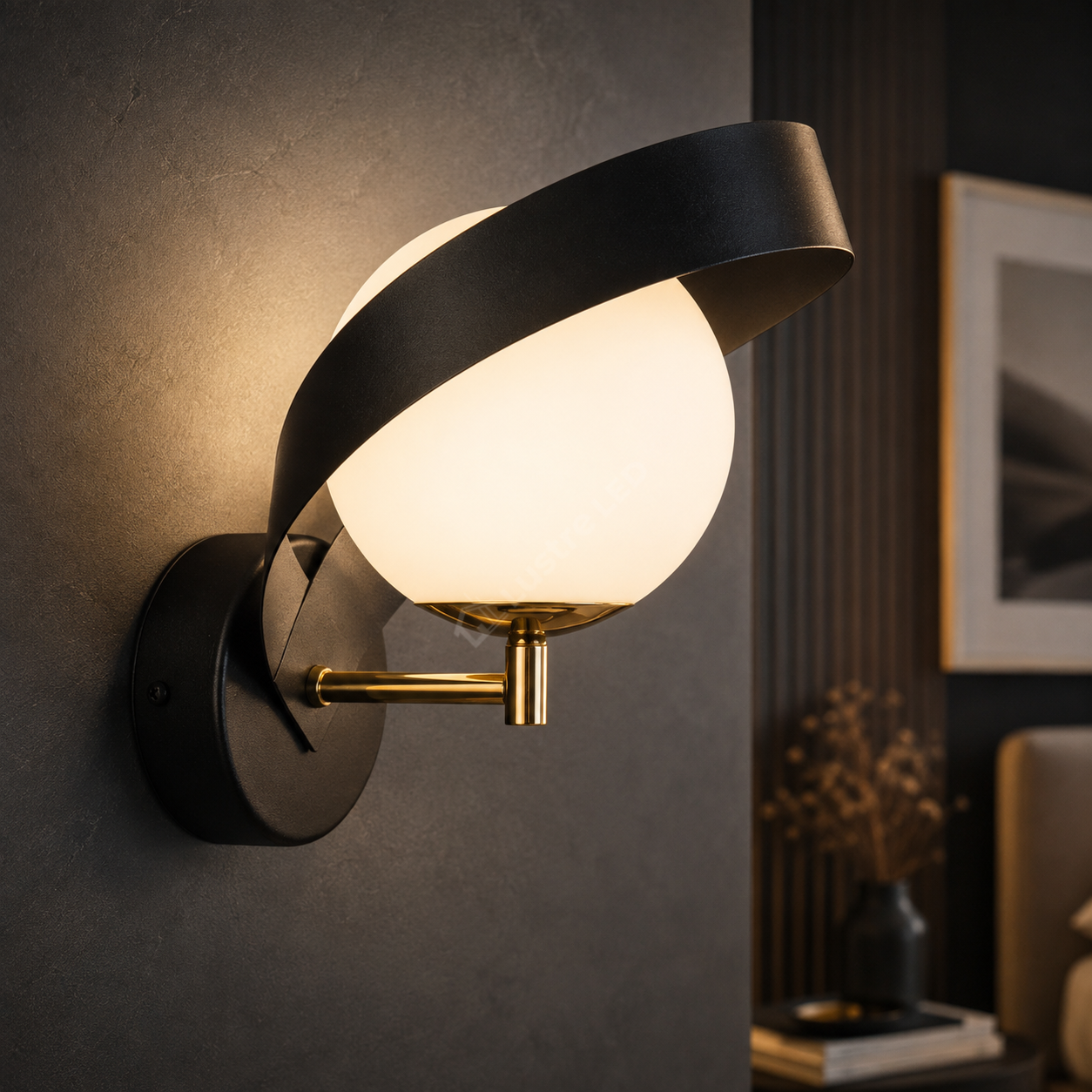 Aplica Black Gold FASCIA cu Abajur 1xE14 23CM