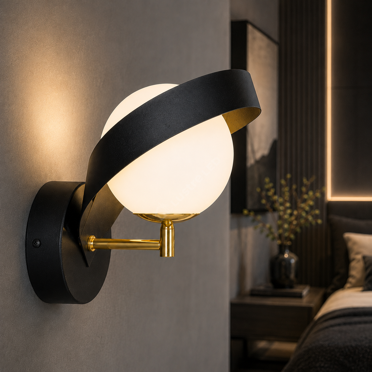 Aplica Black Gold FASCIA cu Abajur 1xE14 23CM