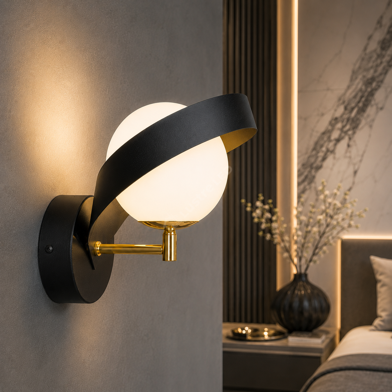 Aplica Black Gold FASCIA cu Abajur 1xE14 23CM