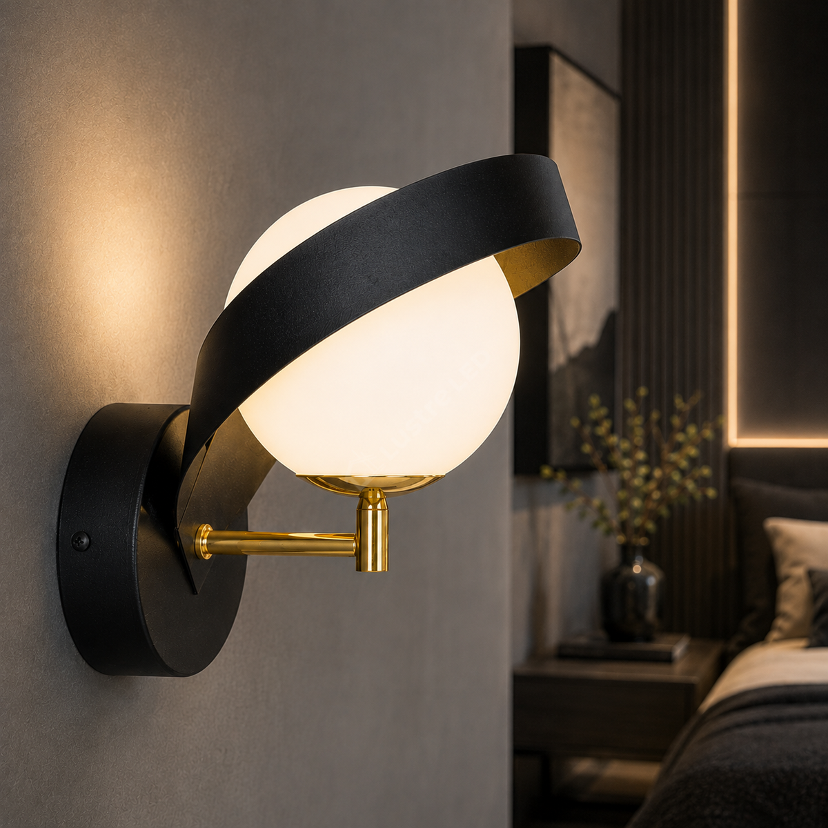 Aplica Black Gold FASCIA cu Abajur 1xE14 23CM