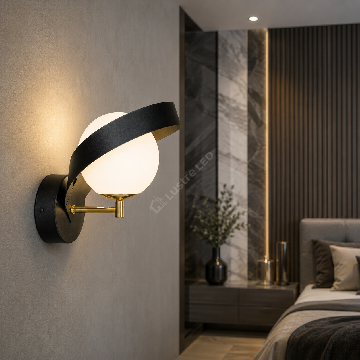 Aplica Black Gold FASCIA cu Abajur 1xE14 23CM