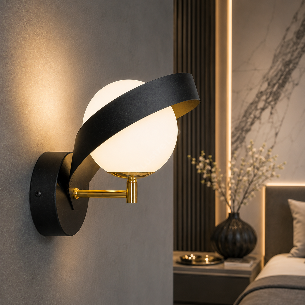 Aplica Black Gold FASCIA cu Abajur 1xE14 23CM