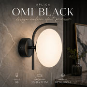 Aplica Black OMI cu Abajur 1xG9 22CM