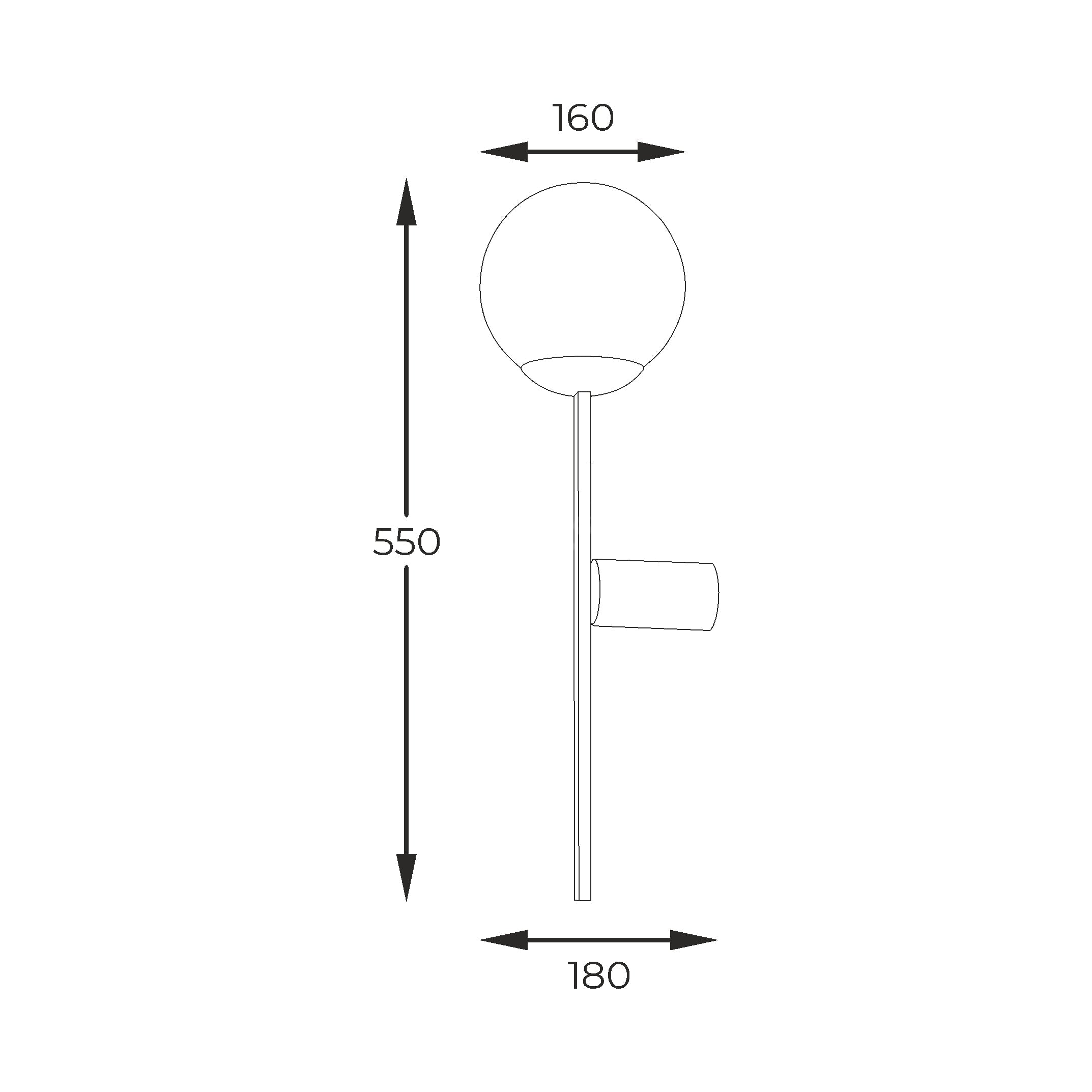 Aplica Black ORBIT cu Abajur 1xE27 55CM