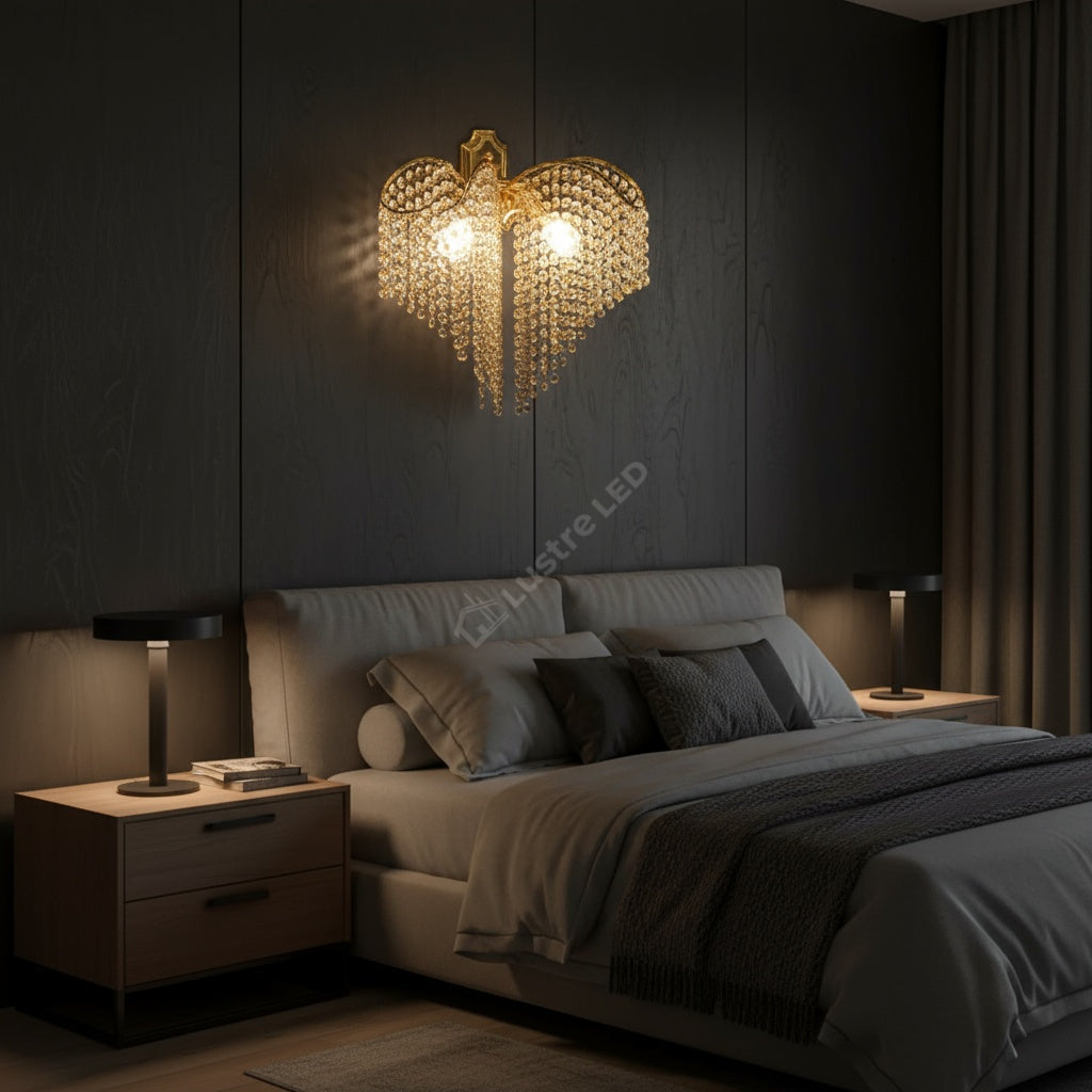 Aplica Cristal FREDA Gold 2xE27