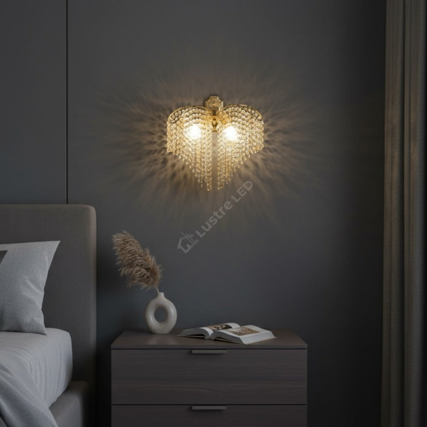 Aplica Cristal FREDA Gold 2xE27