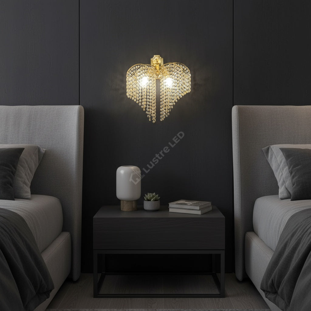 Aplica Cristal FREDA Gold 2xE27