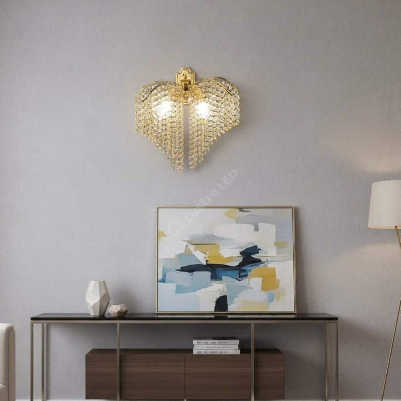Aplica Cristal FREDA Gold 2xE27
