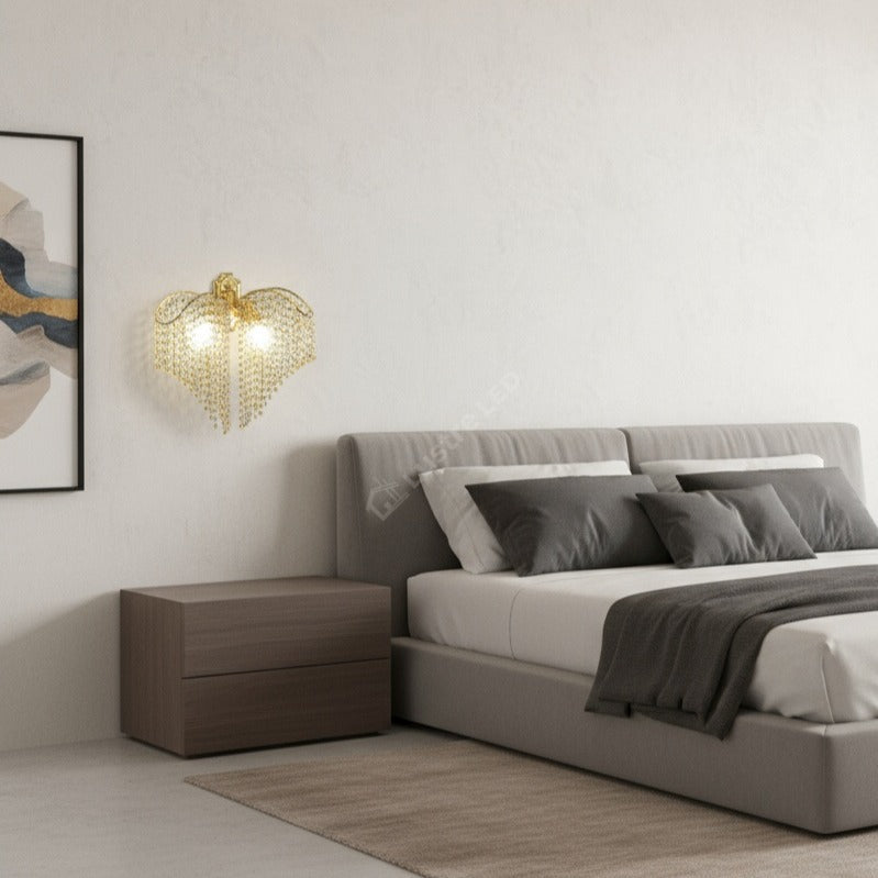 Aplica Cristal FREDA Gold 2xE27