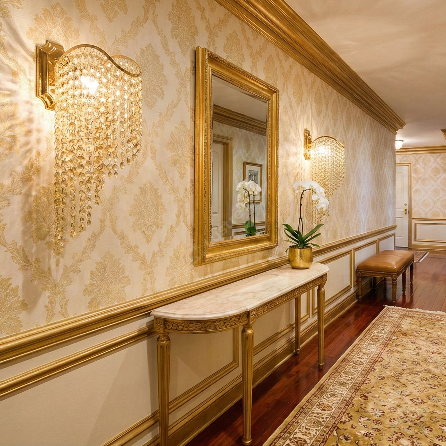 Aplica Cristal FREDA Gold Solo 1xE27