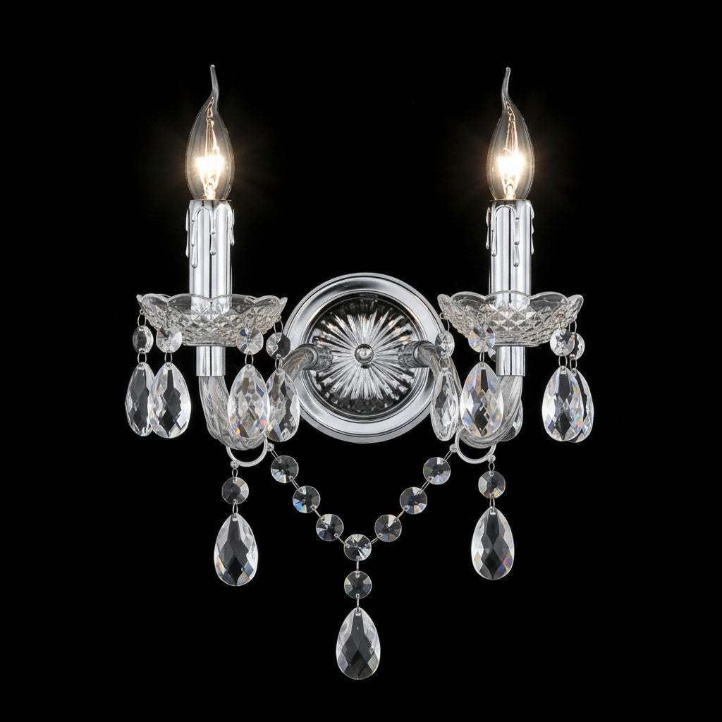 Aplica Cristal Luster Silver