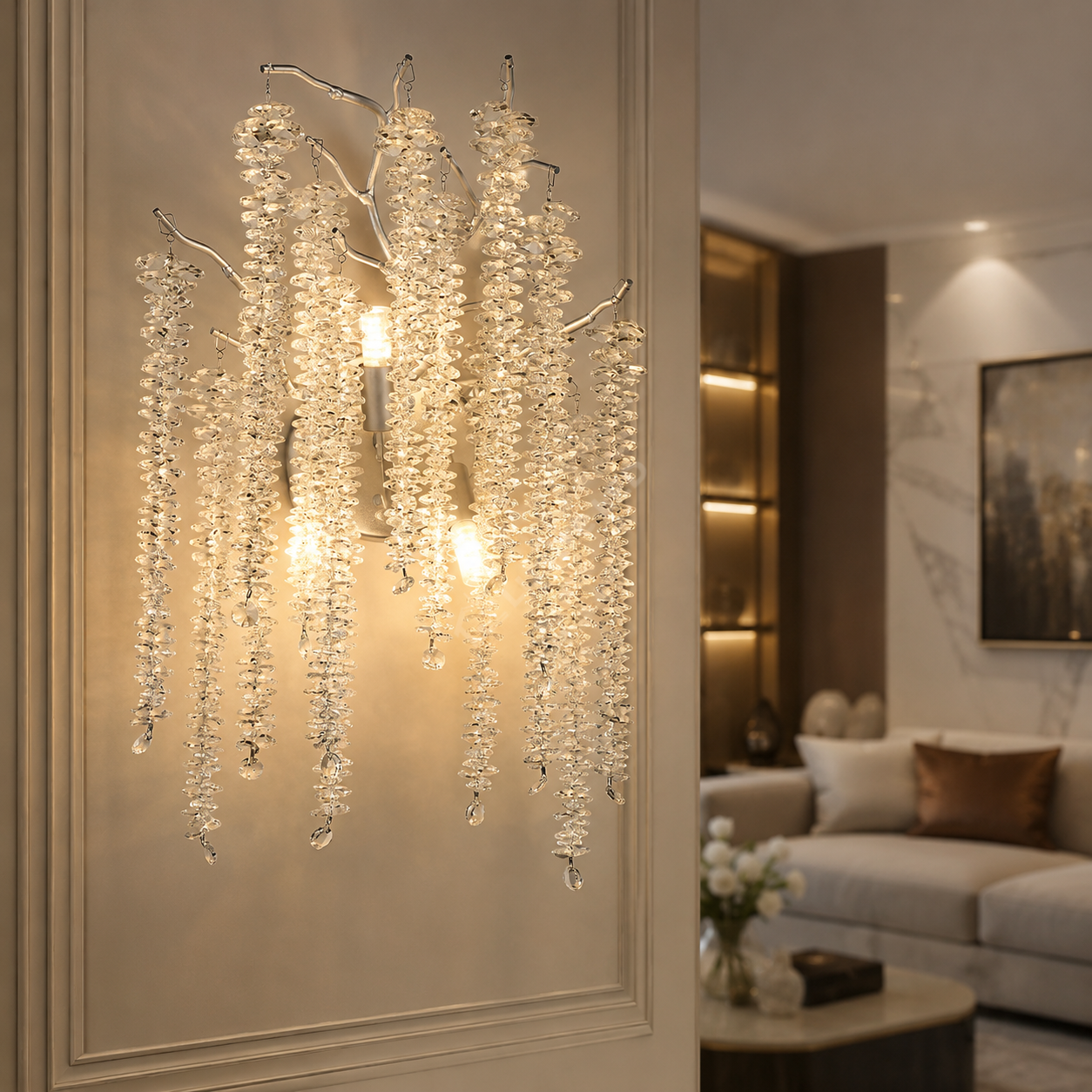 Aplica Cristal Silver Luxury Willow