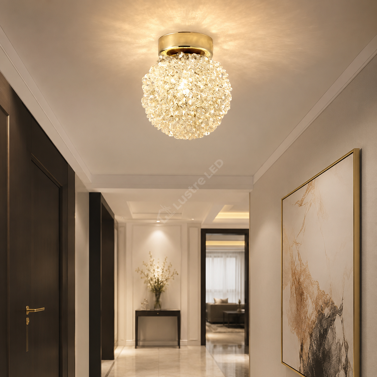 Aplica Crystal Golden Sponge 15cm 1277lm 3 Lumini
