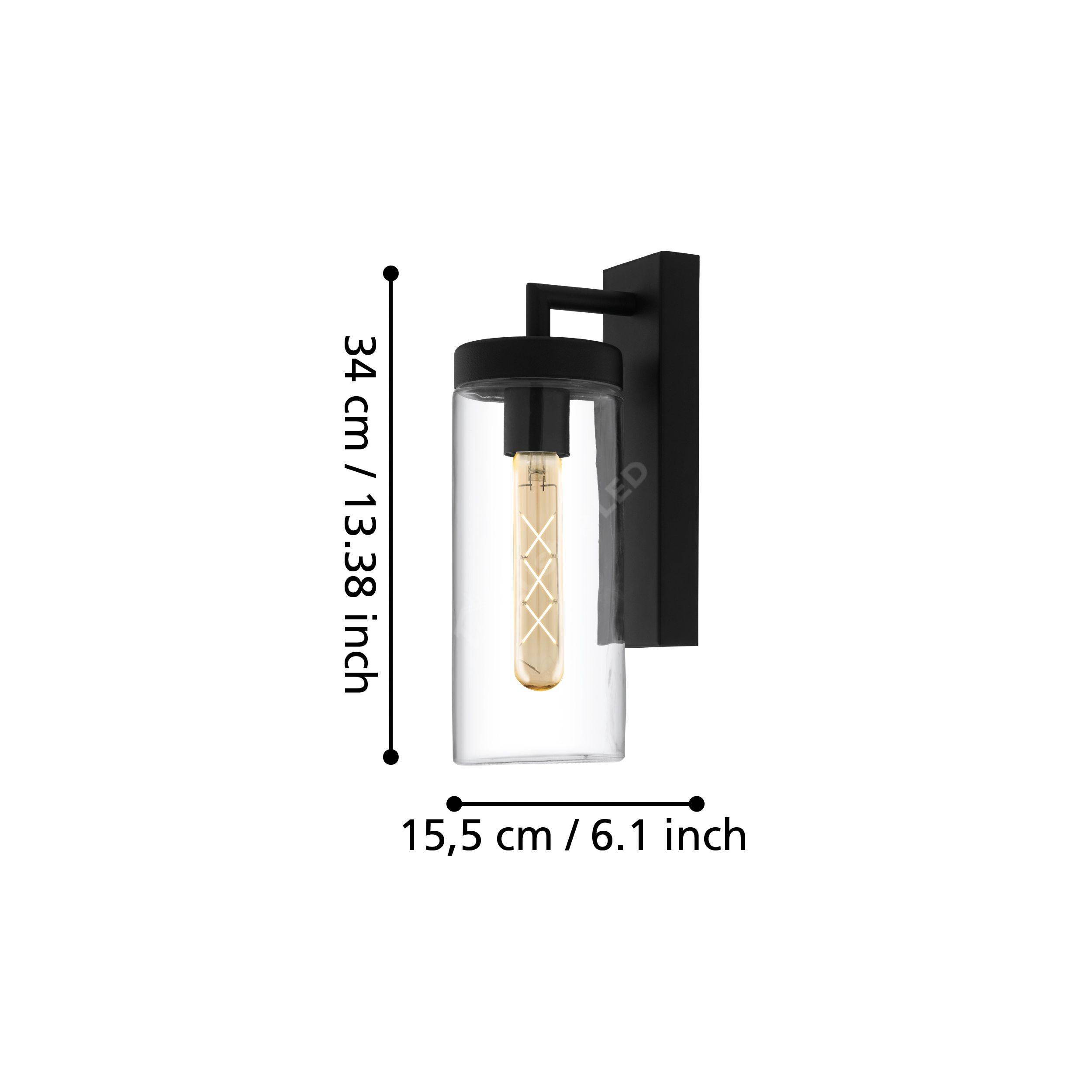 Aplica Exterior BOVOLONE Black Eglo NEAGRA / APLICA PERETE Wall Light Fixtures