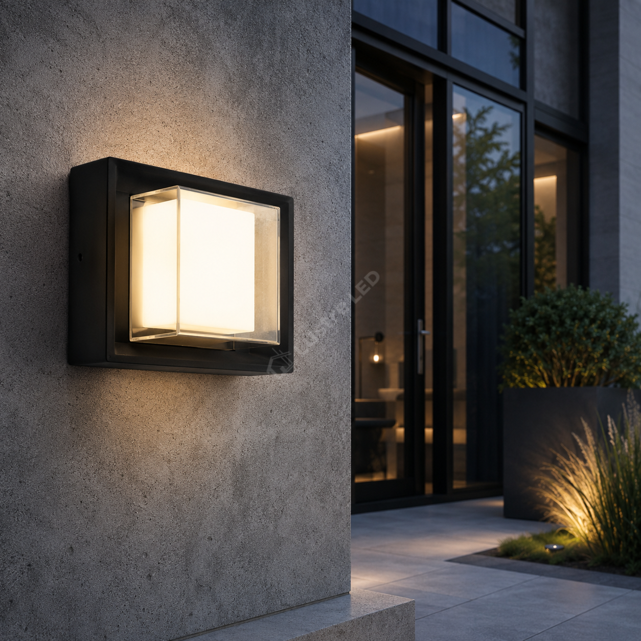 Aplica Exterior LED TESSA Black 10W IP65 17x17cm Echivalent 85W