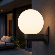 Aplica Exterior LUCA Black 1xE27 cu Abajur Alb IP44 26CM