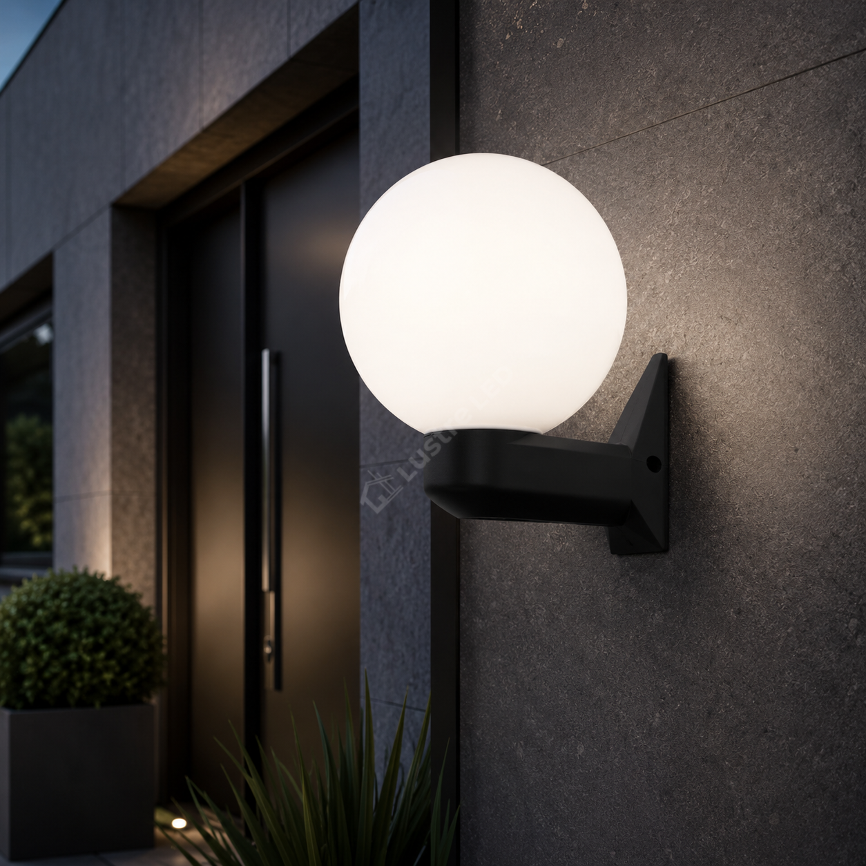 Aplica Exterior LUCA Black 1xE27 cu Abajur Alb IP44 26CM