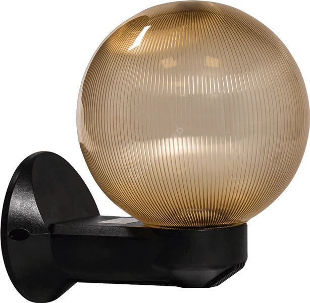 Aplica Exterior LUCA Black 1xE27 cu Abajur Auriu IP44