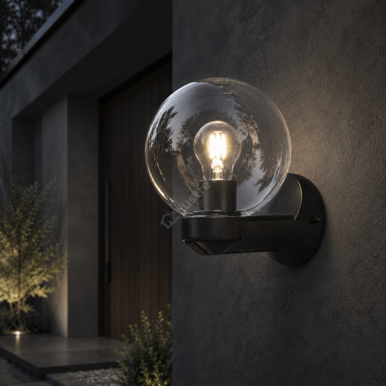 Aplica Exterior LUCA Black 1xE27 cu Abajur IP44