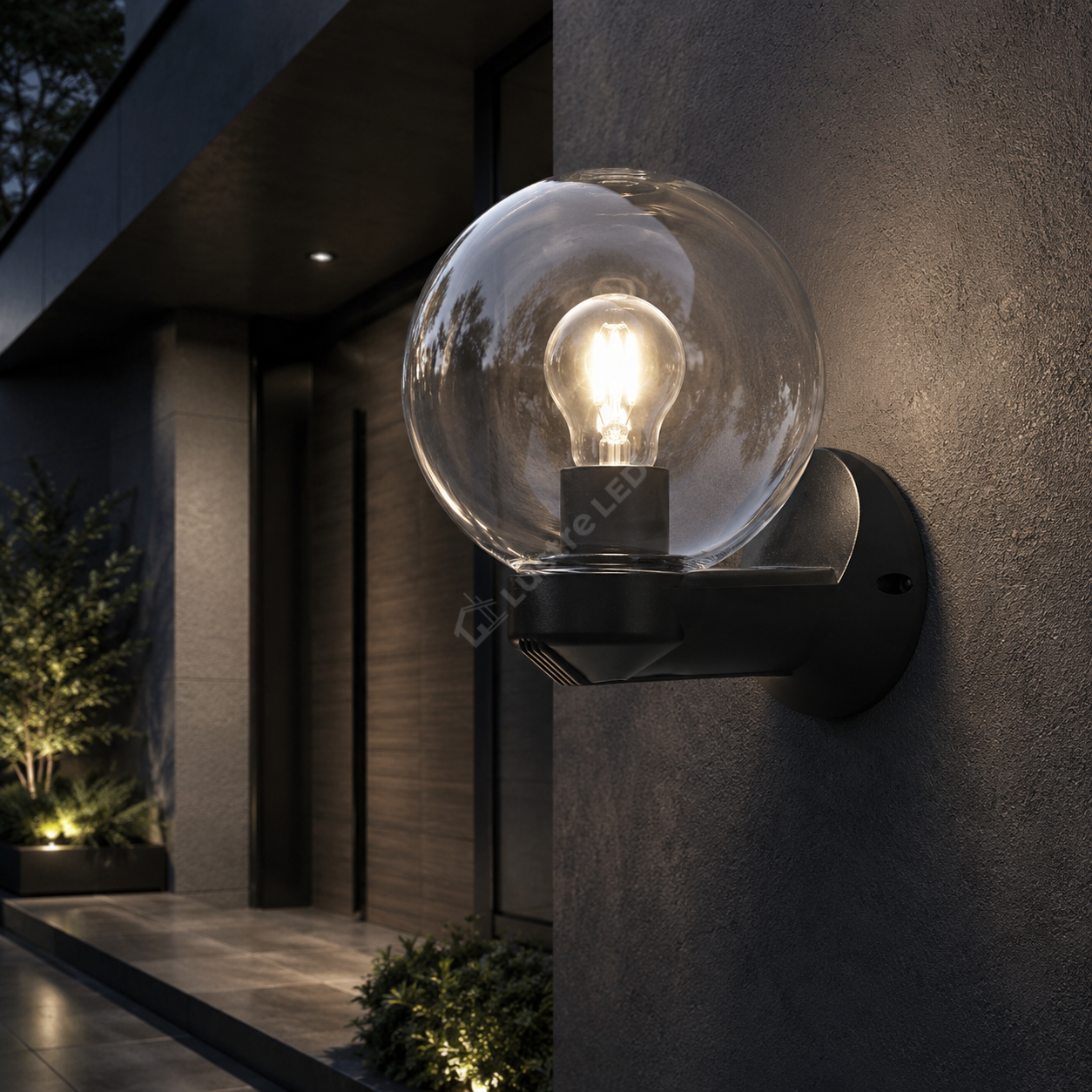 Aplica Exterior LUCA Black 1xE27 cu Abajur IP44