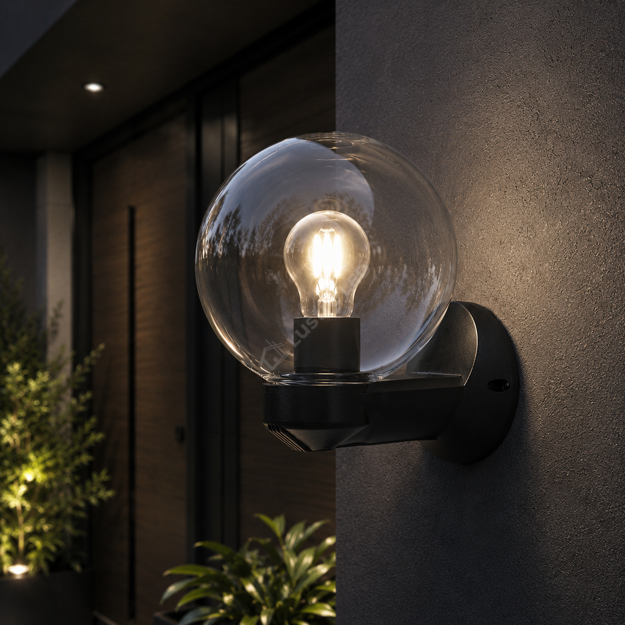 Aplica Exterior LUCA Black 1xE27 cu Abajur IP44