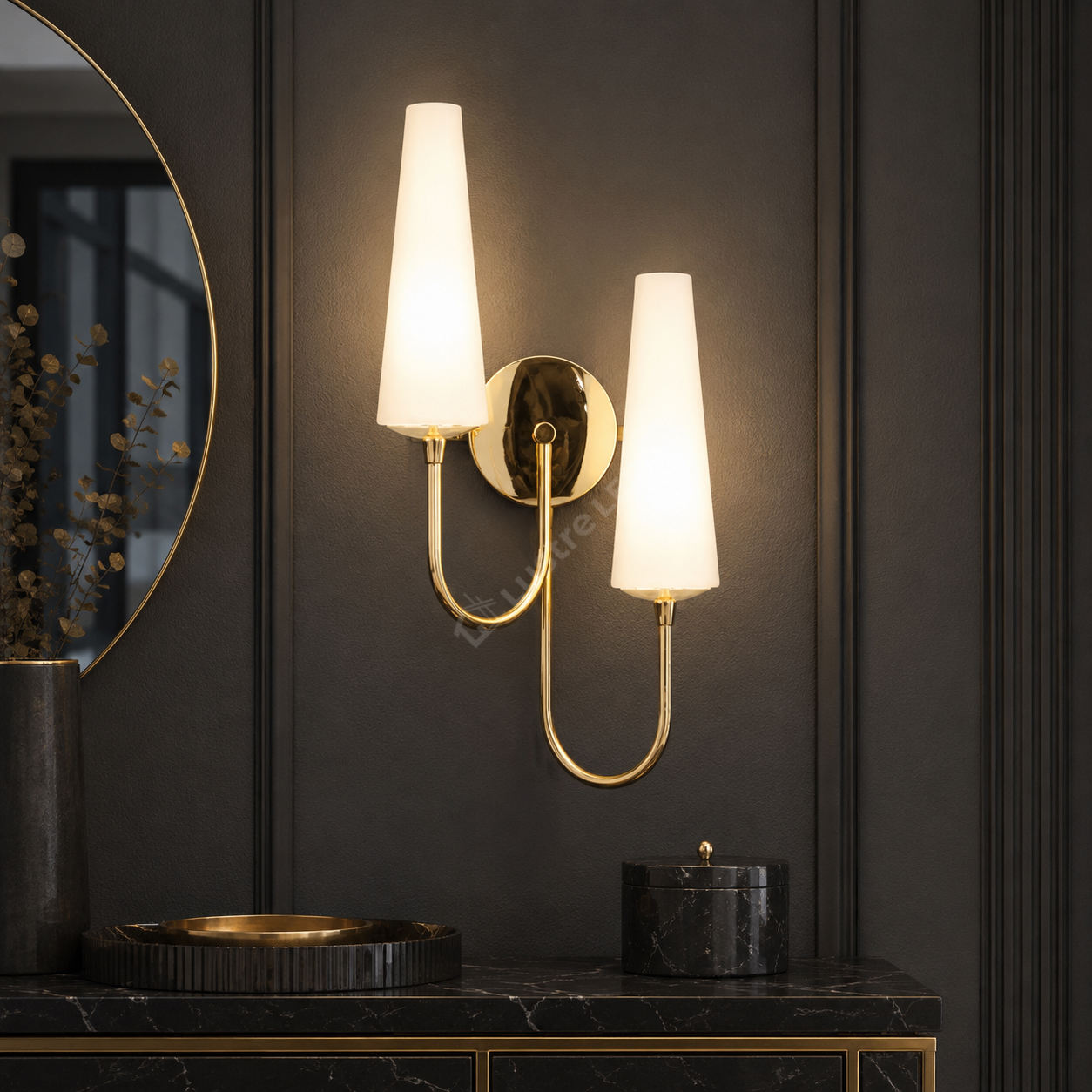 Aplica Gold MAGNUM cu Abajur 2xE14 44CM