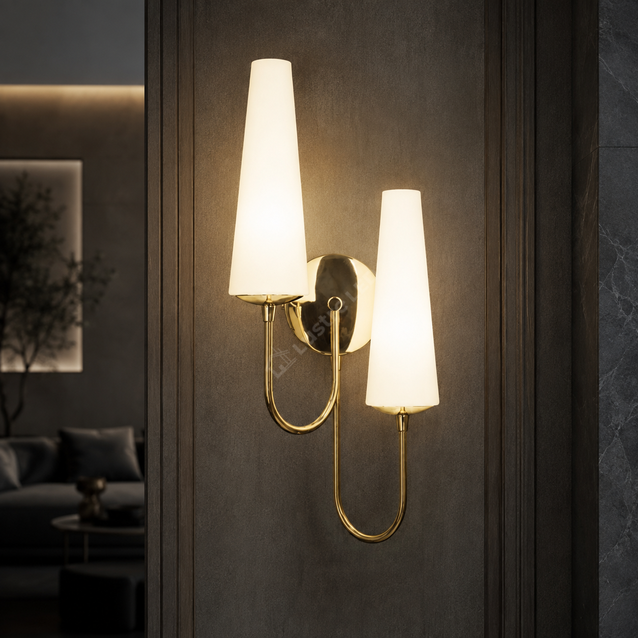 Aplica Gold MAGNUM cu Abajur 2xE14 44CM