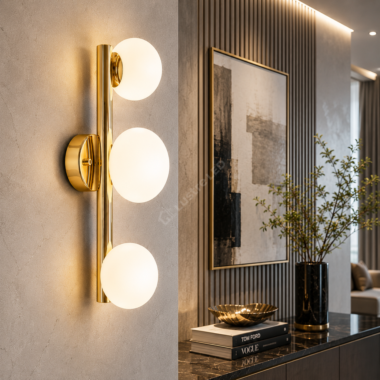 Aplica Gold OMI cu Abajur 3xG9 45CM