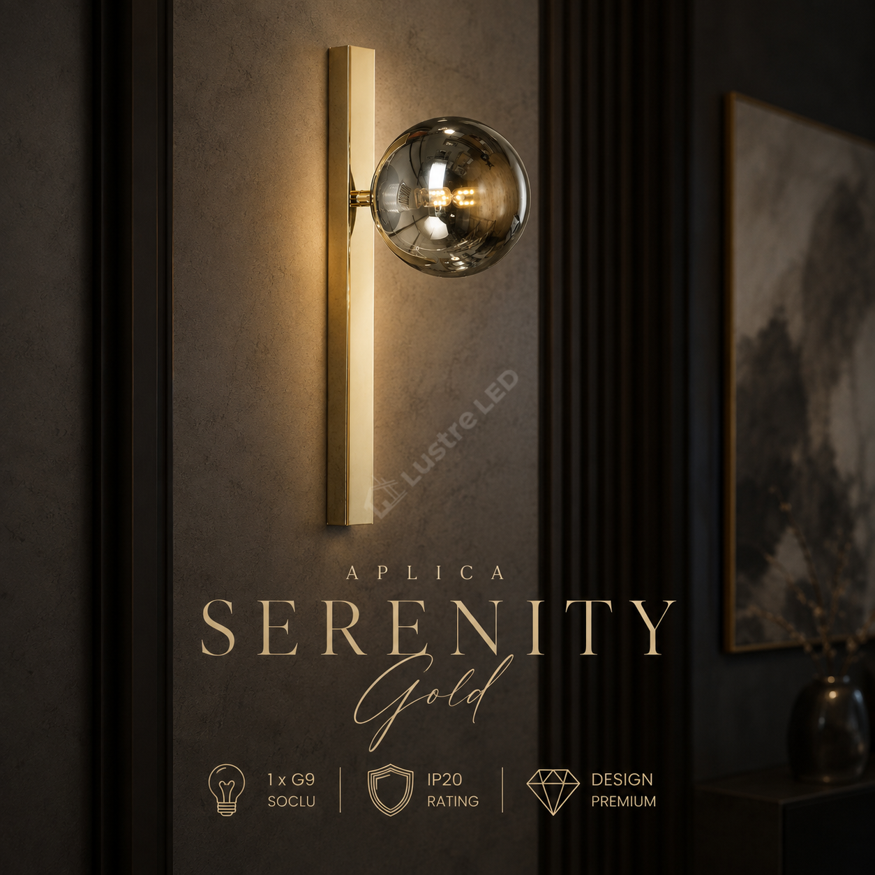 Aplica Gold SERENITY cu Abajur 1xG9