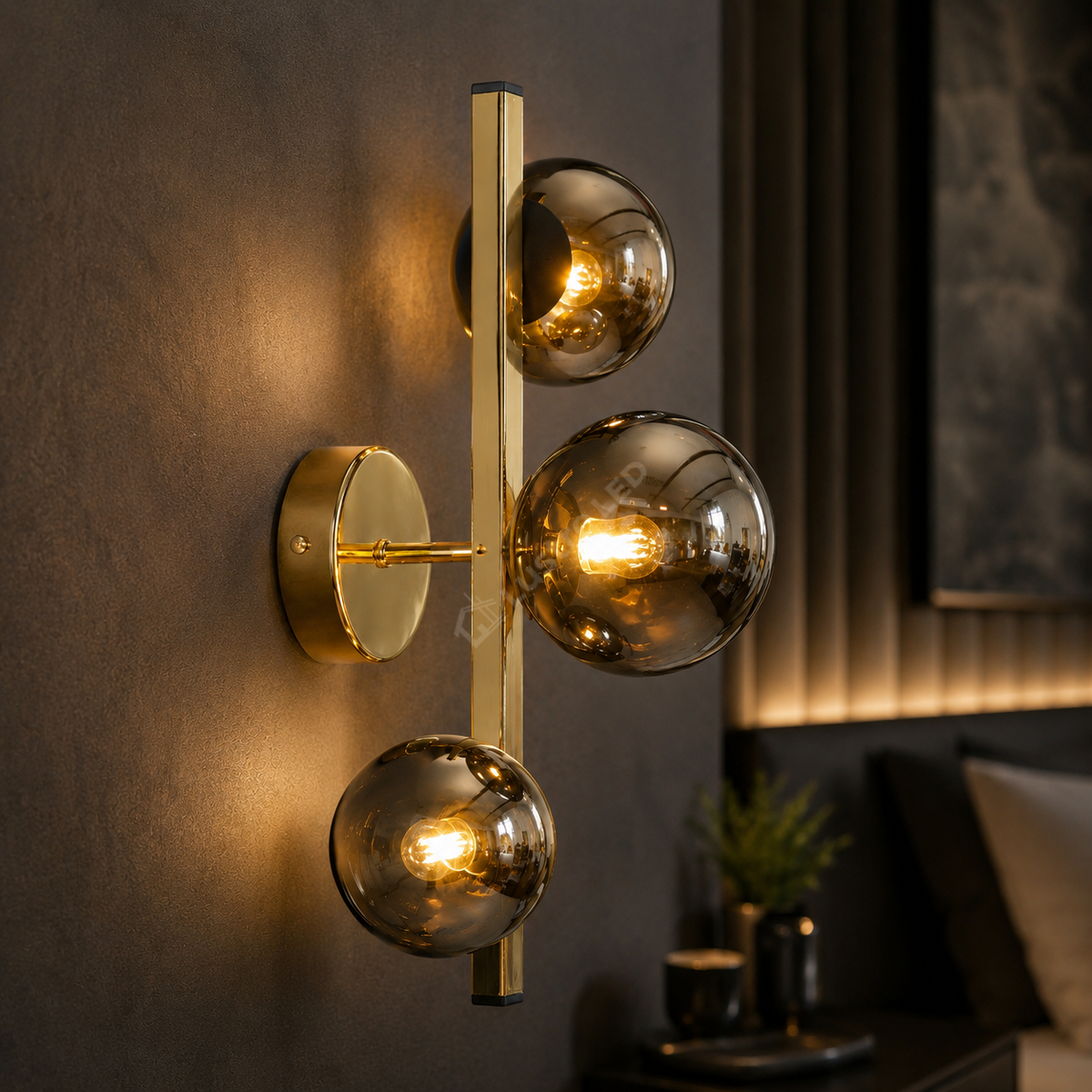 Aplica Gold SERENITY cu Abajur 3xG9 43CM