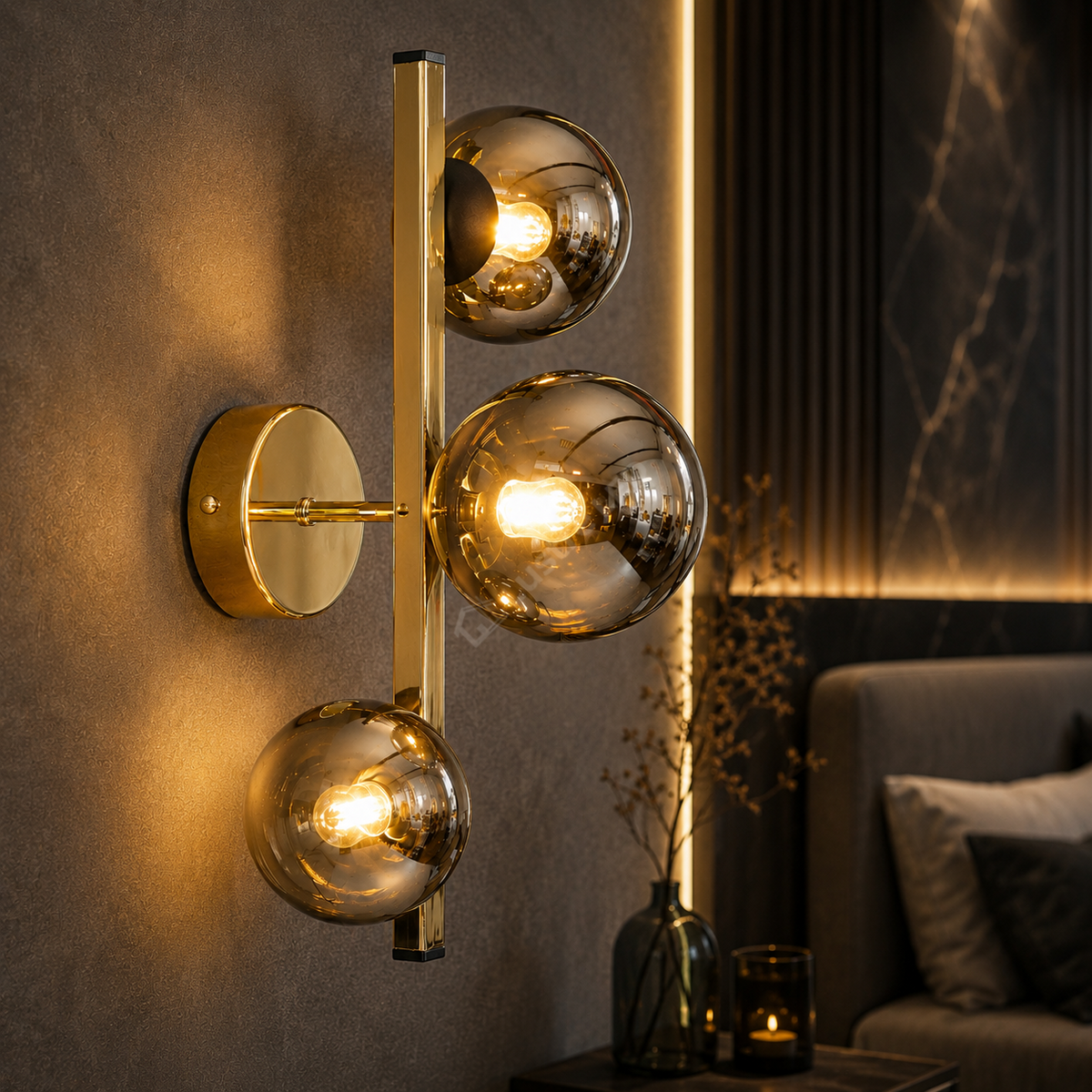 Aplica Gold SERENITY cu Abajur 3xG9 43CM