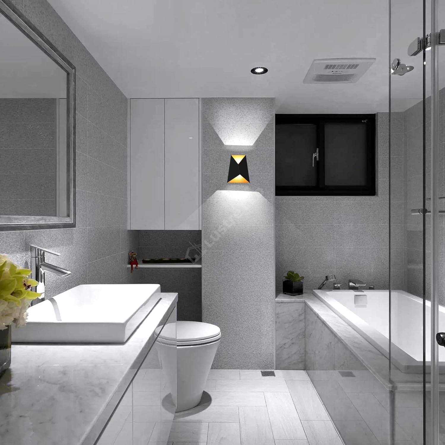 Aplica Led 10W Exterior Prisma Neagra Fy-666A/Bk + Gd Wall Light Fixtures